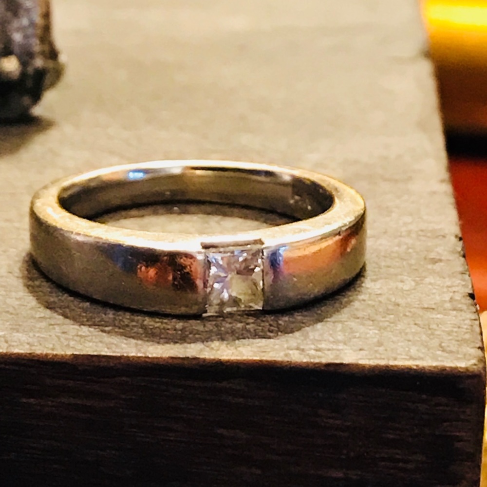 Solid 14k diamond ring